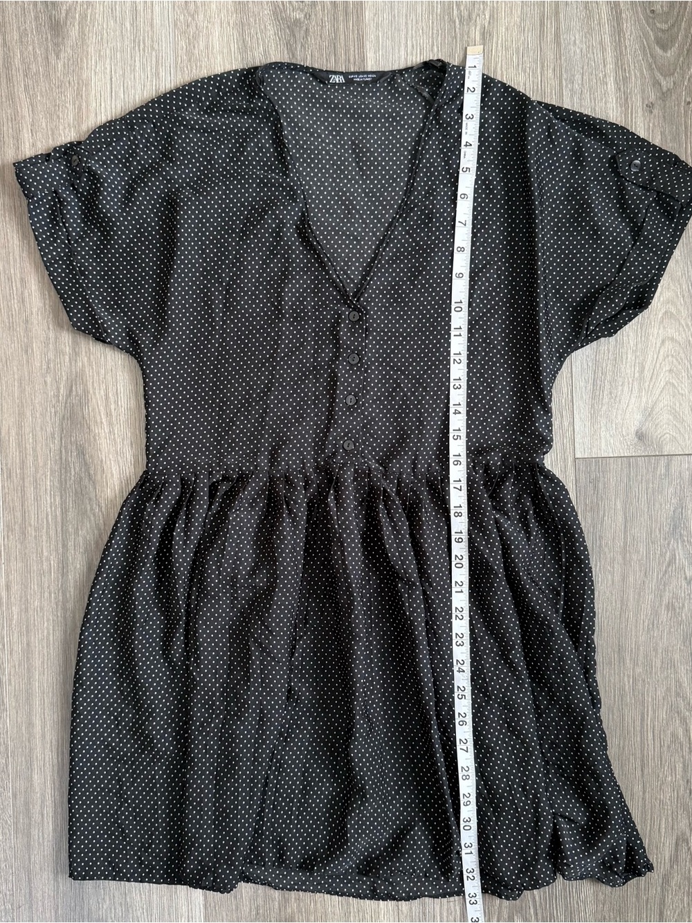 Zara Polka Dot Mini Dress/Tunic Size XS Micro Dot Minnie Mouse Mod Art Teacher